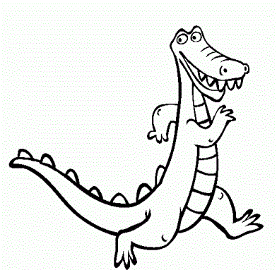 Kolorowanka biegnący aligator